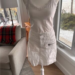 Tribal White Cargo Mini Skirt 🤍